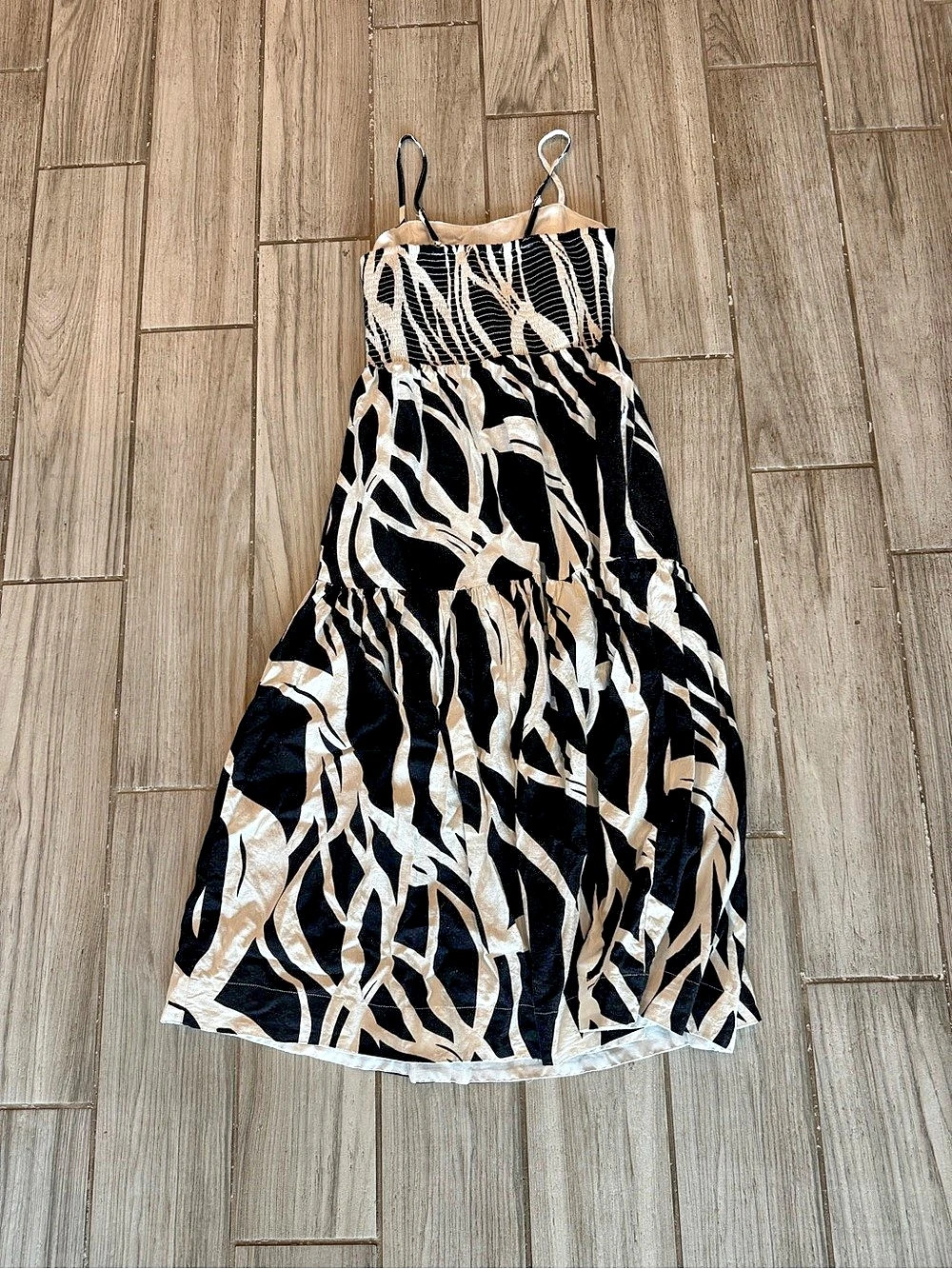 Rachel Zoe Midi Dress in Black & Cream Like New